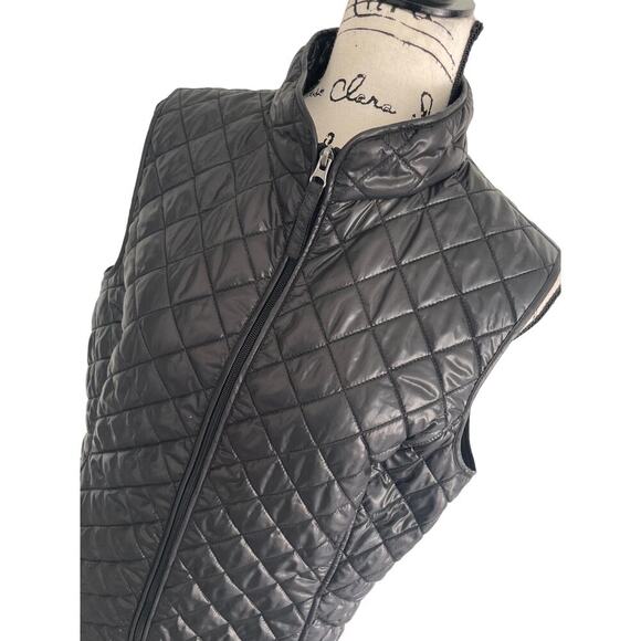 VAN HEUSEN PUFFER VEST MEN INSIDE POCKETS Sz L BLACK MOCK NECK COZZY VERSATILE - Picture 6 of 16